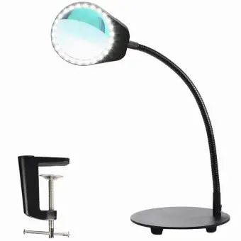 Dimmable Magnifying Glass Desk Lamp Hands Free Daylight Lighted