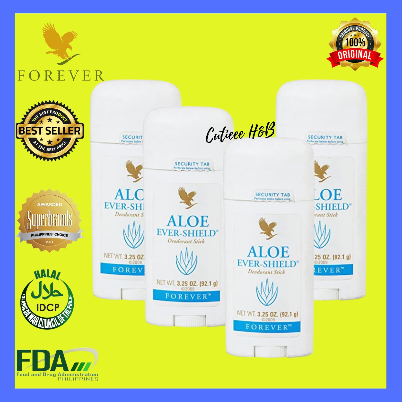 Forever Aloe Ever-Shield Deodorant Stick (4 Sticks) Aluminum Salt Free  Deodorant Soothing Aloe Vera Deodorant Vegan Friendly Deodorant All-Day  Odor Protection Deodorant - Lazada | Lazada PH