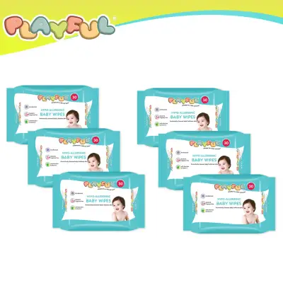 PLAYFUL Hypo-Allergenic Baby Wipes 30's x 6 packs