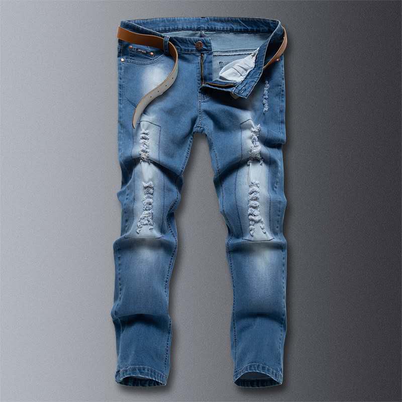 ZABA# Tattered Jeans For Men Skinny Stretchable Pants | Lazada PH