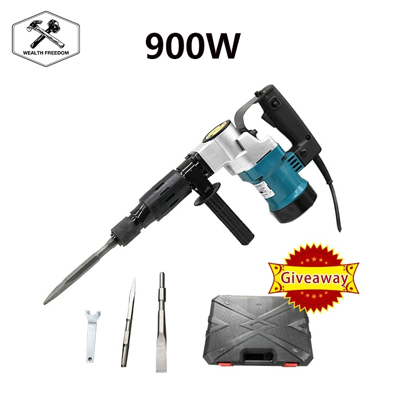 【Ready stock】0810 Demolition Hammer / Chipping Gun (900W) with chisel