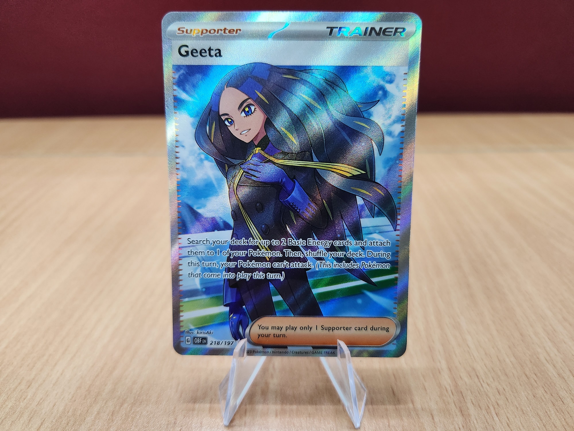 geeta trainer pokemon card value Pokemon TCG - Geeta Obsidian Flames Full Art Holo Card 218/197 main image 0