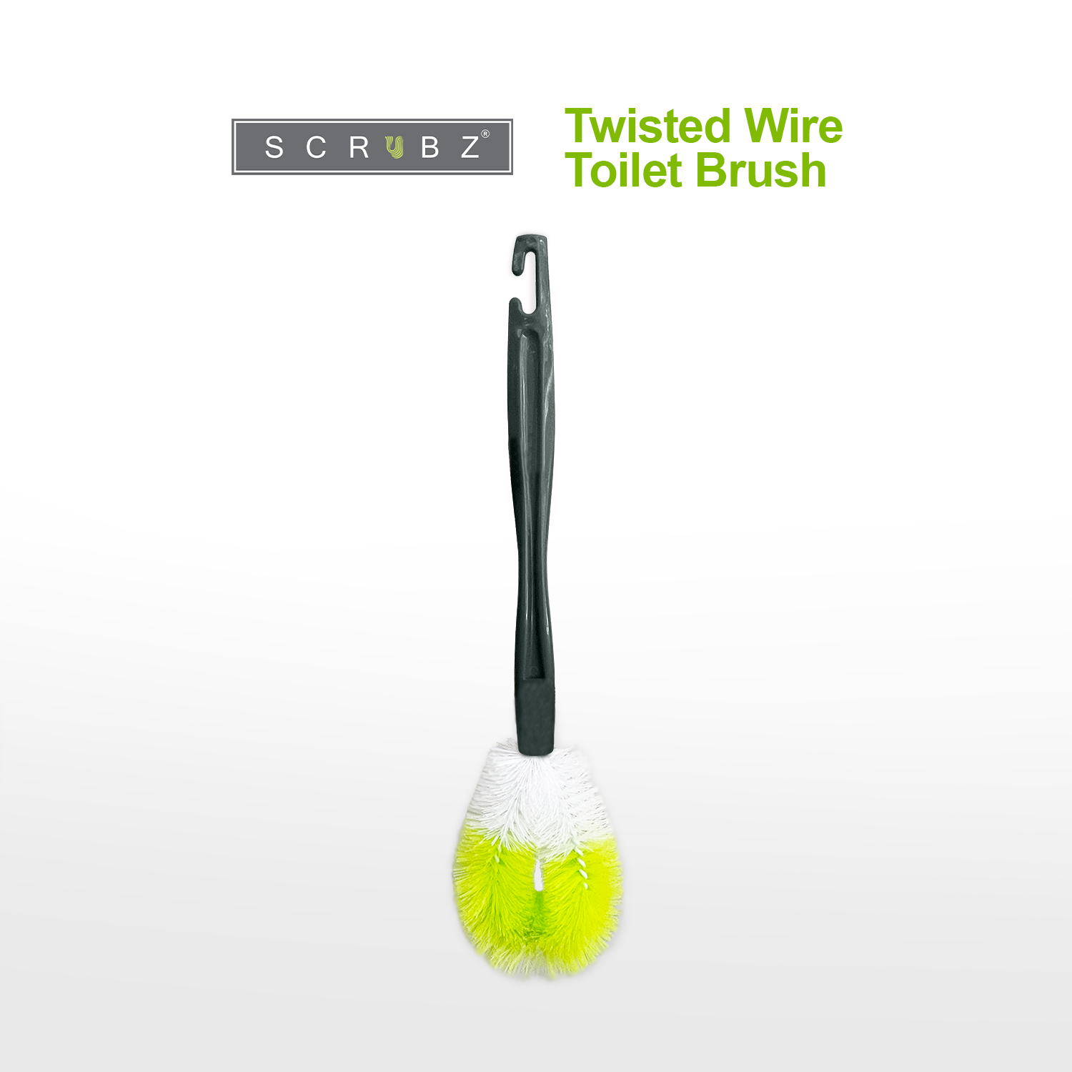 SCRUBZ Premium Twisted Wire Toilet Brush Easy Grip Handle Heavy Duty