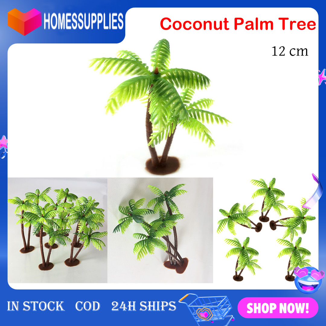 5 X Mini Plastic Coconut Palm Tree Aquarium Landscape Beach Scenery Toy