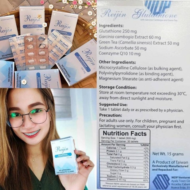 reijin glutathione fda approved New REIJIN GLUTATHIONE 500mg (1 box) 30 capsules Collagen & Coenzyme Q10  Anti-Aging Tablets Fda Approved Halal Certified Slimming Supplement Safe &  Effective Skin Whitening & Firming Body - Lazada