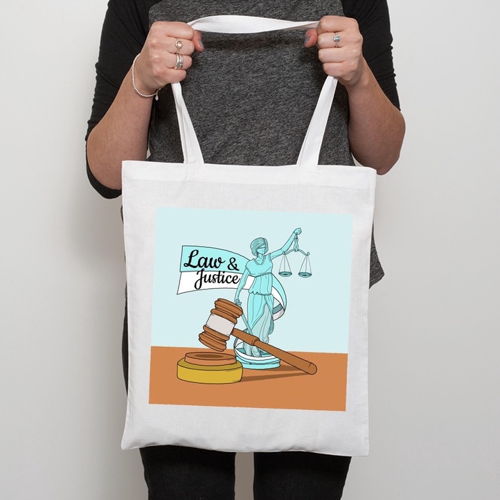 CafePress 'Lawyer Voice' Tote Bag – Natural Canvas Reusable Shopping Bag - View #7