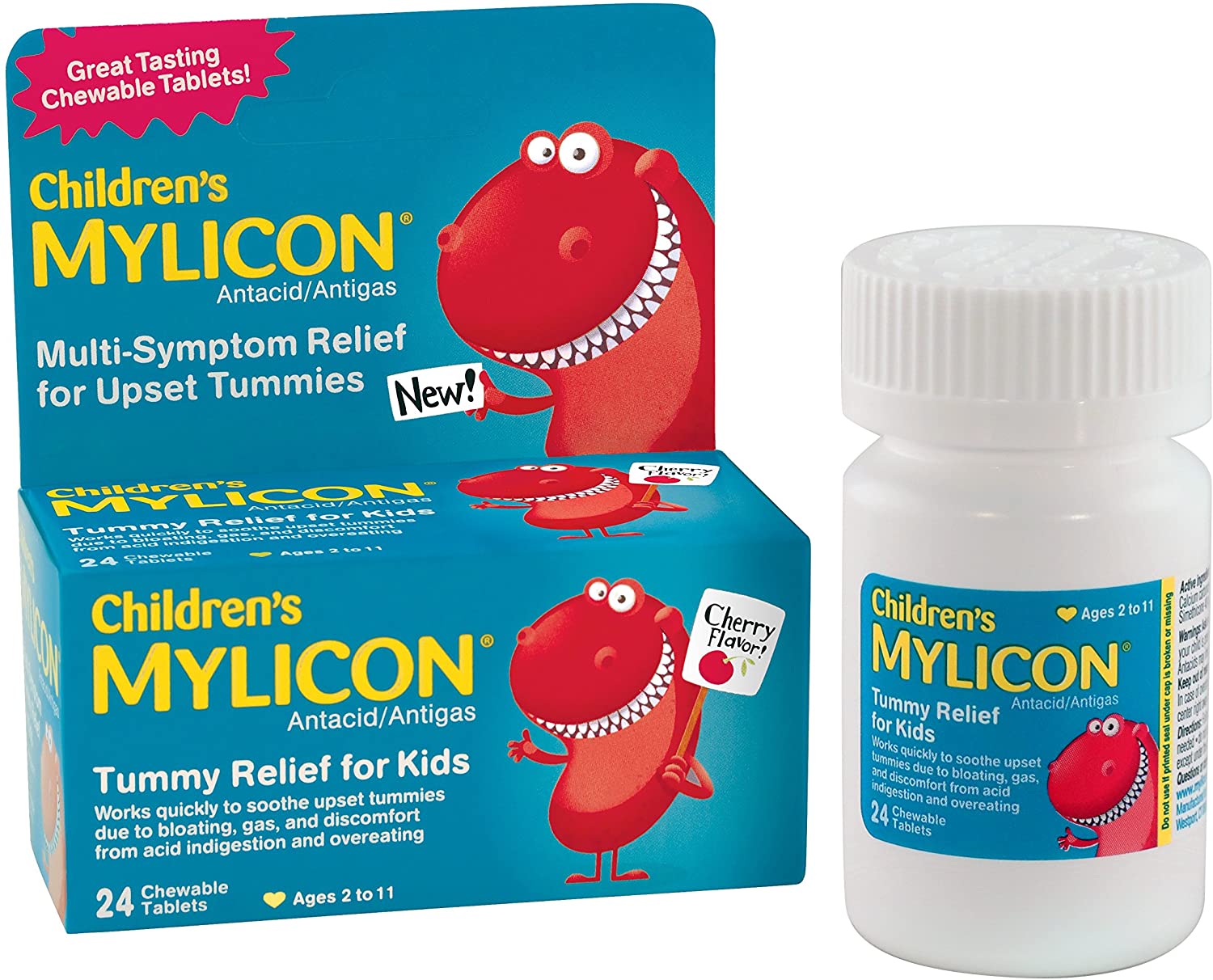 Children's Mylicon Tummy Relief for Kids Cherry Flavor (24 Chewable