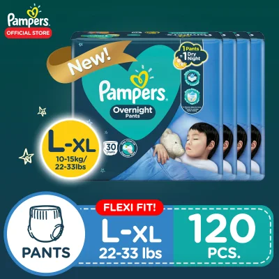 [DIAPER SALE] Pampers Overnight Diaper Pants Large up to XL 30 x 4 packs (120 diapers)