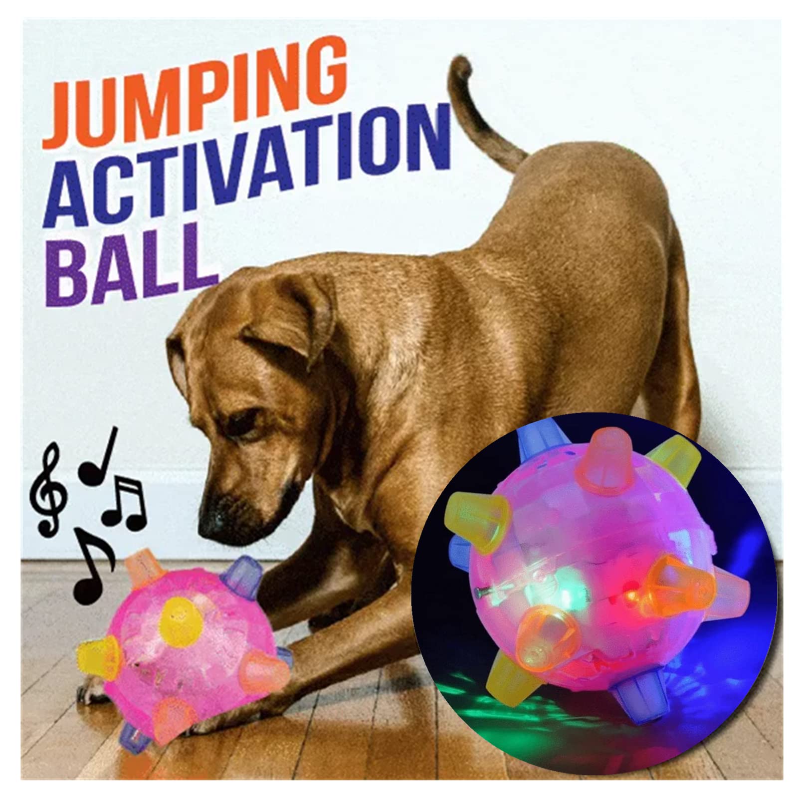 2022 Flashing Dogs Ball, Jumping Activation Ball with Light & Sounds
