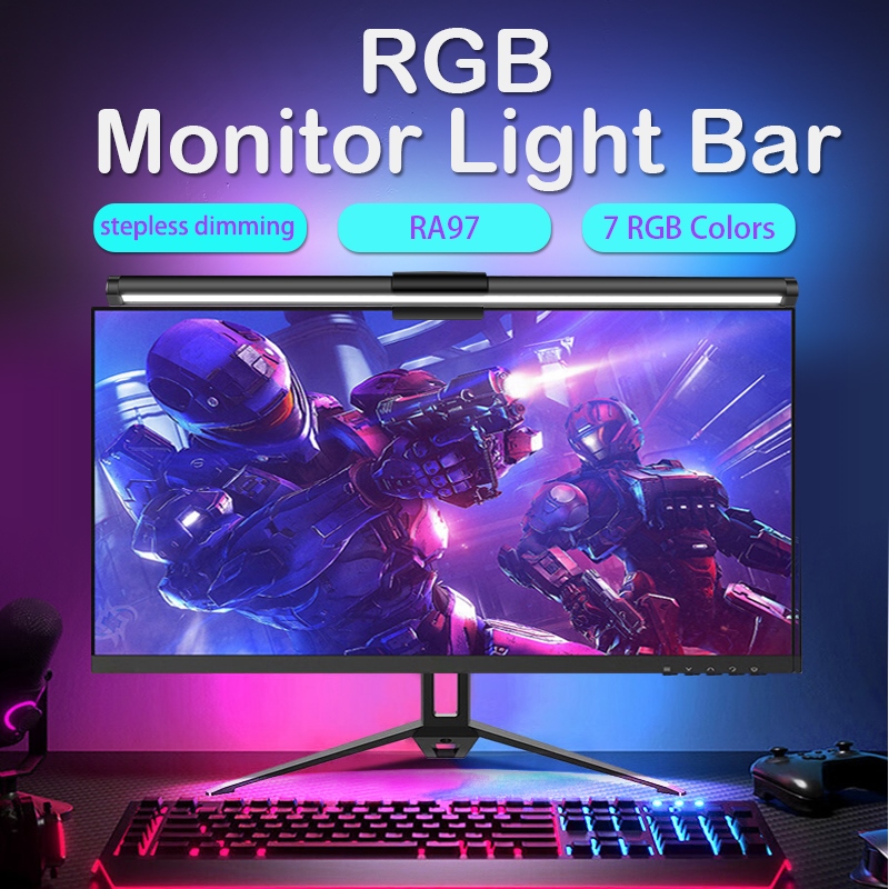 RGB Monitor Light bar for Computer and PC, Stepless Dimming Desk Lamp