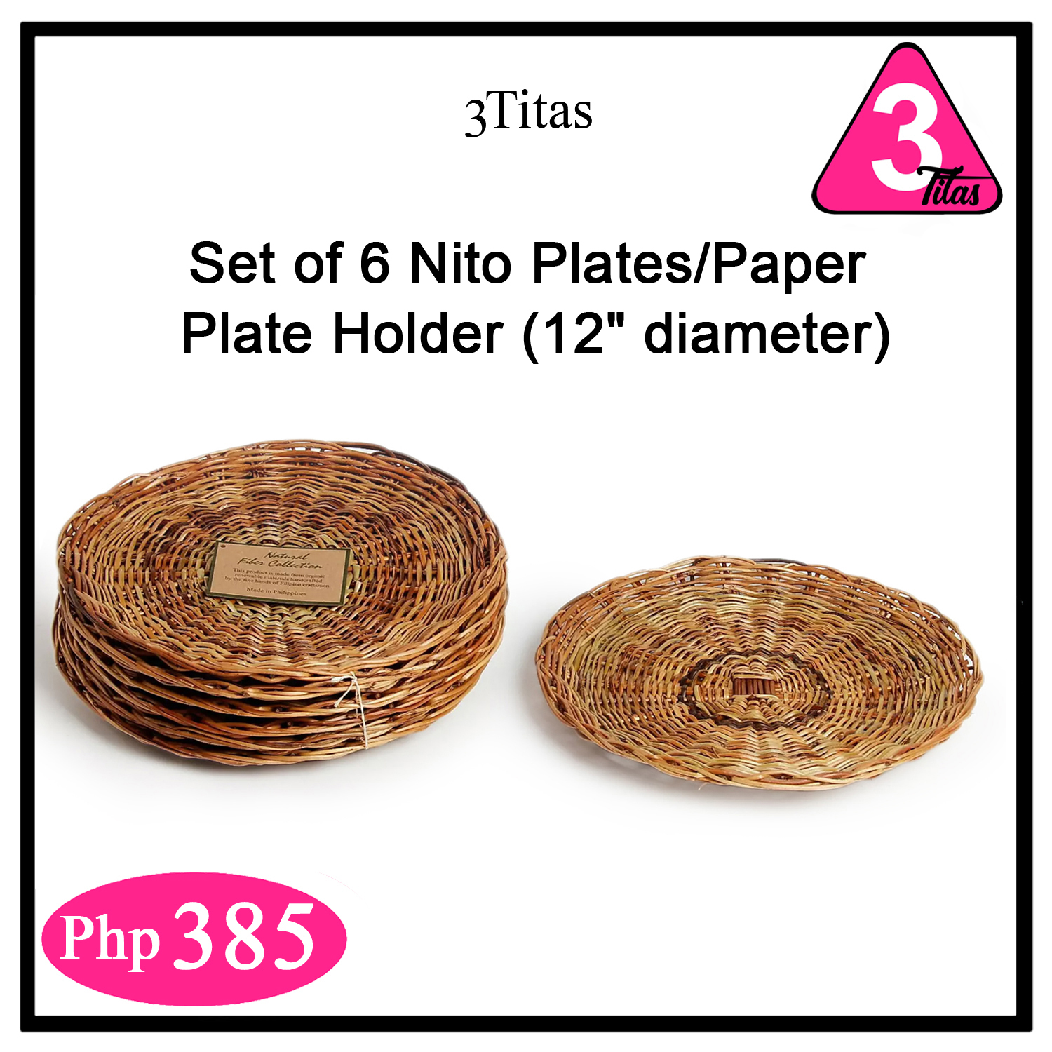 3Titas Set of 6 Round Nito Plates (12 inches diameter) Lazada PH