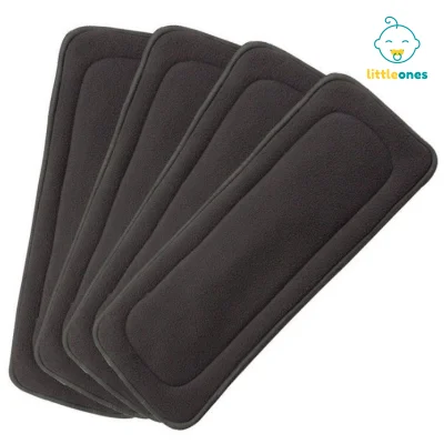 Baby Nappies Bamboo Charcoal Liner Nappy Diaper Insert For Baby Cloth Diaper Nappy Washable 4 Layers | 1Pc Cloth Diaper Insert Bamboo Charcoal Insert Microfiber Organic