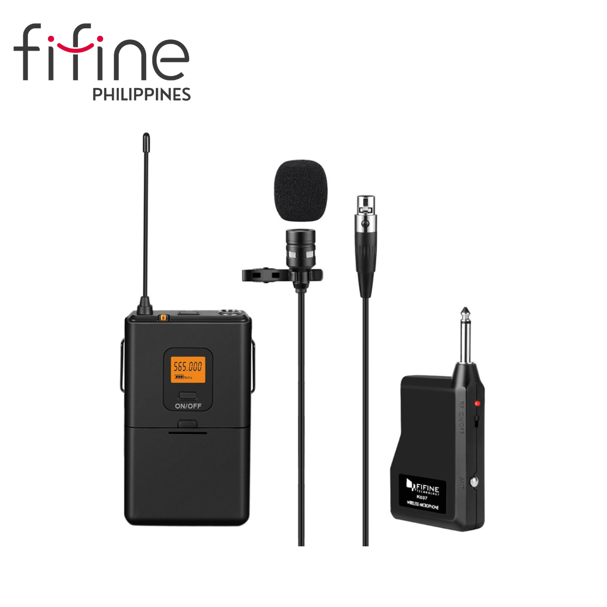 Fifine K037 20Channel UHF Wireless Lavalier Lapel Microphone System