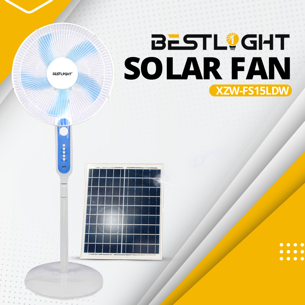 BESTLIGHT XZW-FS15LDW Solar Stand Fan 