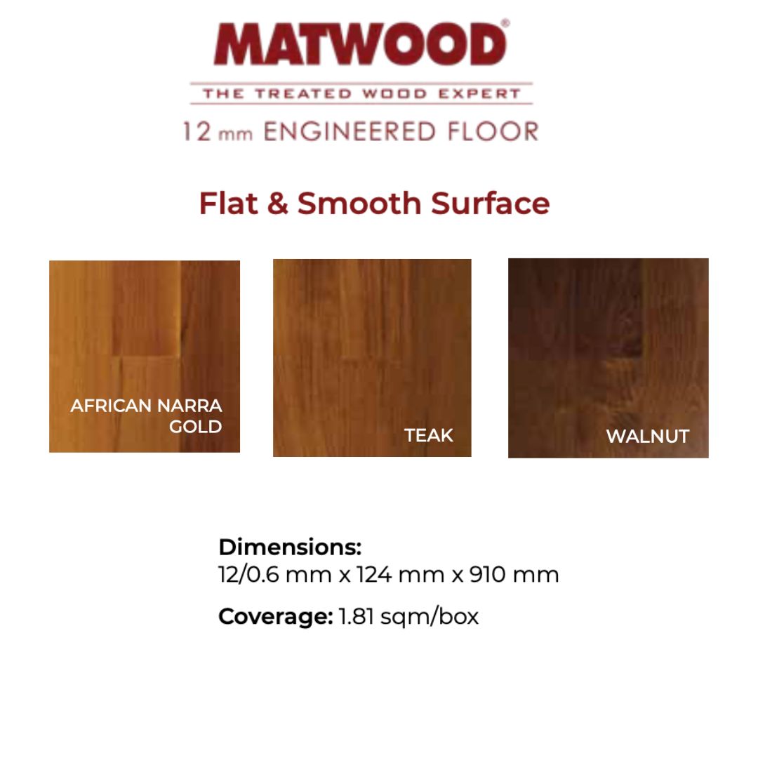 Matimco Matwood Engineered Wood Floor 12mm (Flat & Smooth Surface
