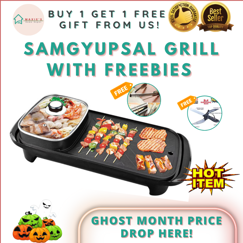 MAXIE. Authentic Samgyupsal Set 2in1 Grill with FREE Meat Cutter and