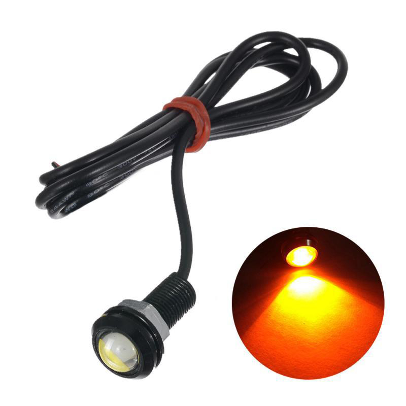 6 Ampoules LED Eagle Eye 9W, 18mm, Jaune - Pour Voiture, Moto, Feux Diurnes, Antibrouillard, Recul, DRL, 12V étanche