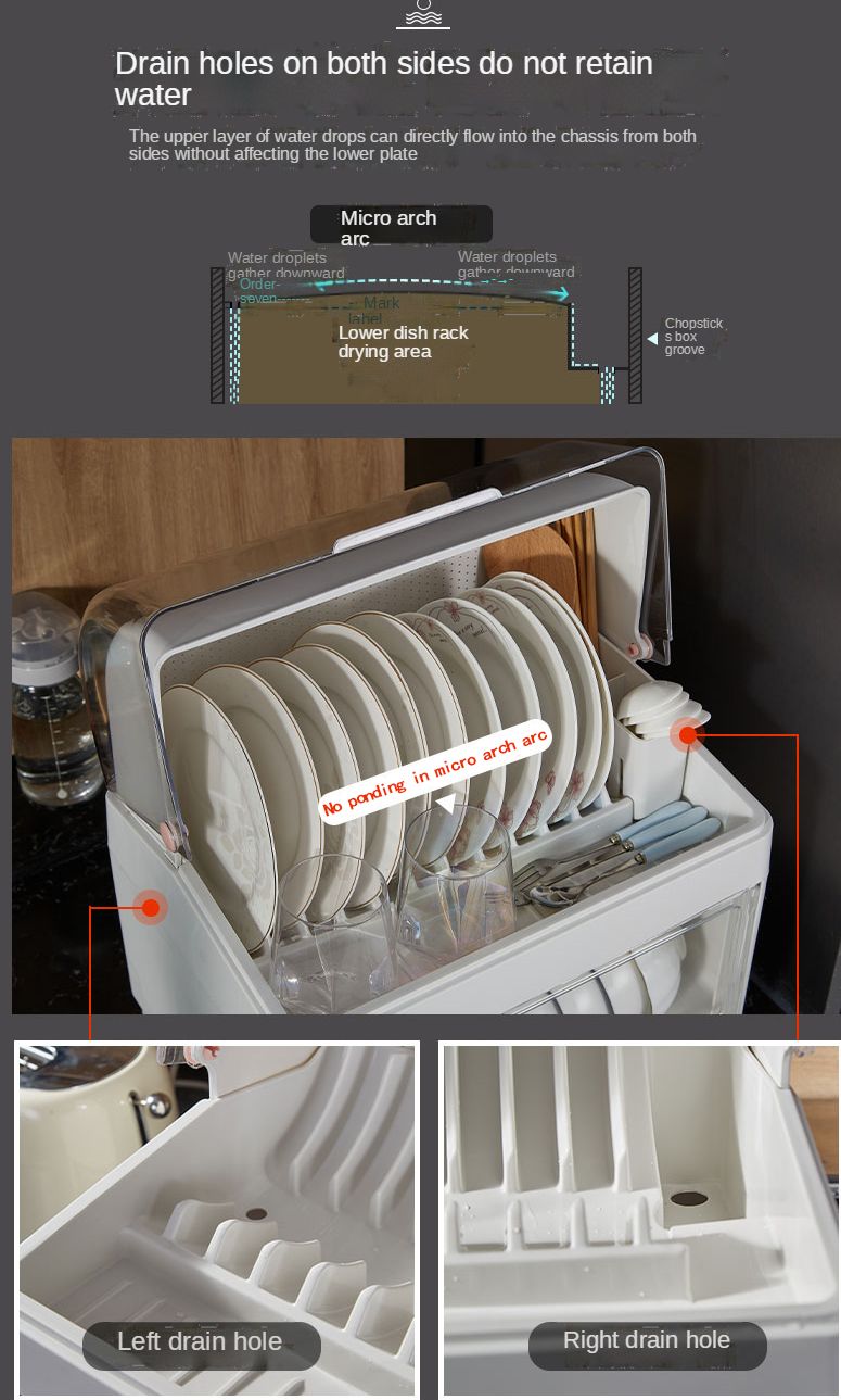 Missll small dish drying rack dish rack with cover