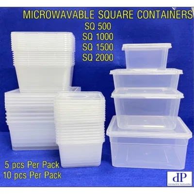 hot SQ 500 - SQ 1000 - SQ 1500 - SQ 2000 Square microwavable container