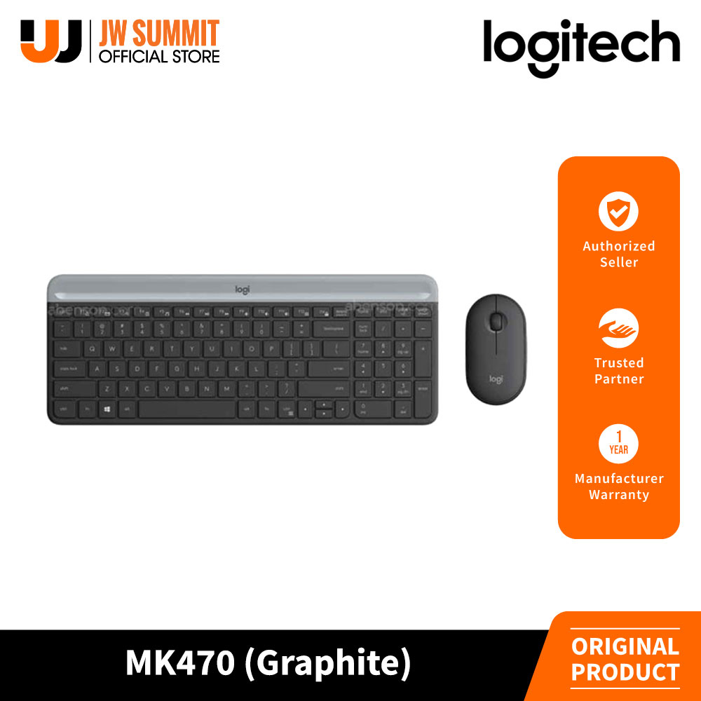 Logitech MK470 Slim, Compact, and Quiet Wireless Keyboard and Mouse