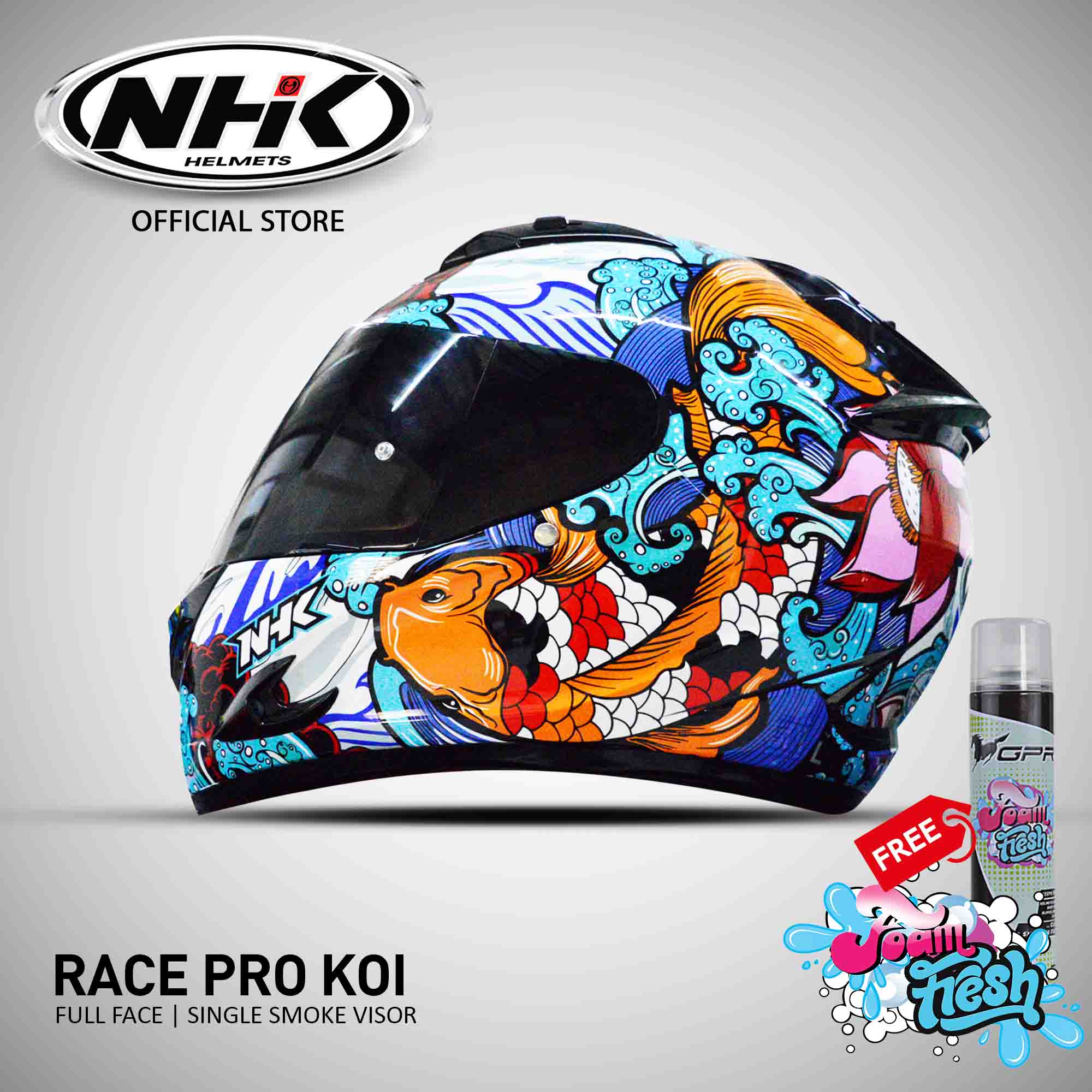 Nhk Helmet Race Pro Koi Single Visor With Free Gpr Foam Fresh Nhk Helmets Official Lazada Ph