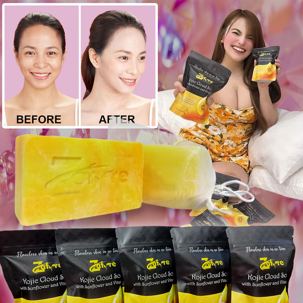 100 skin whitening kojic soup Zafyre kojic cloud soap with sunflower