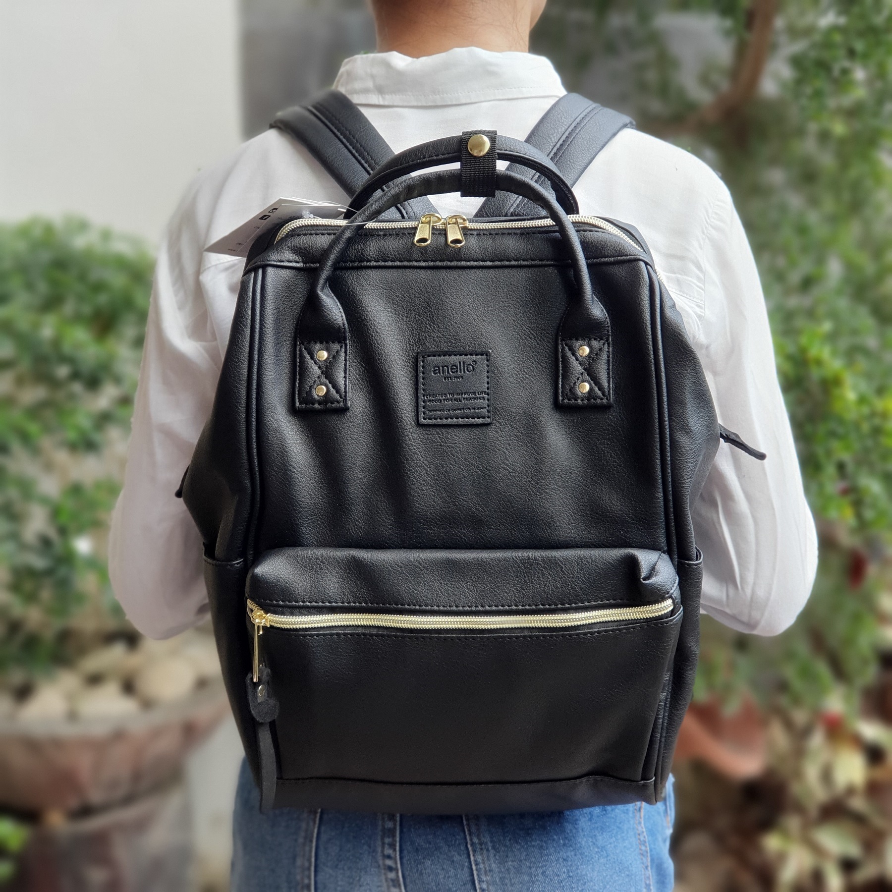 Original A.N.E.L.L.O Japan PU Mini Leather Backpack Rucksack - Black ...