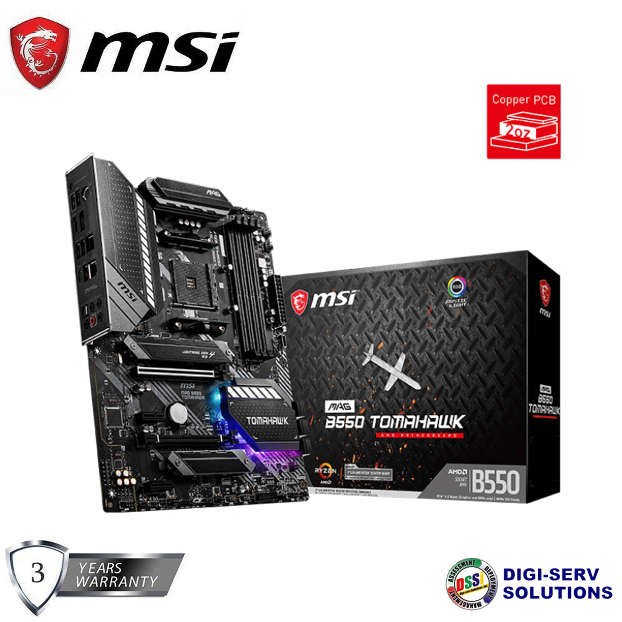 MSi MAG B550 TOMAHAWK Gaming Motherboard with Extended Heatsink Design