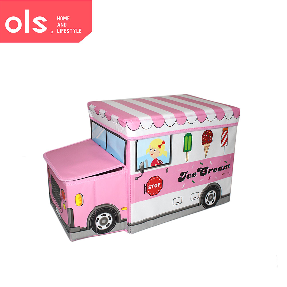 OLS Storage Box Chair Kids Stool Ottoman Foldable Storage Box Storage ...