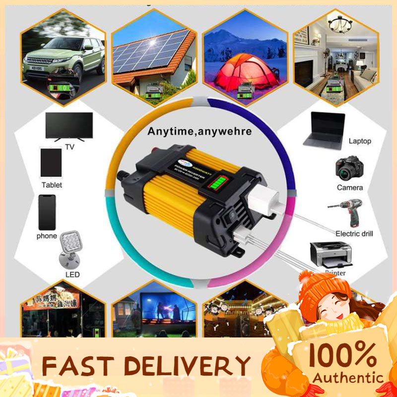 4000W Power Inverter Solar Car Boat Inverters Converter DC 12V To AC