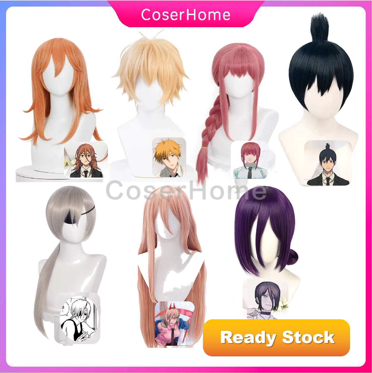 【クリア】SEIZIS CosNoble Angel Devil Wig Anime Chainsaw Man Cosplay Wig D 並行輸入品