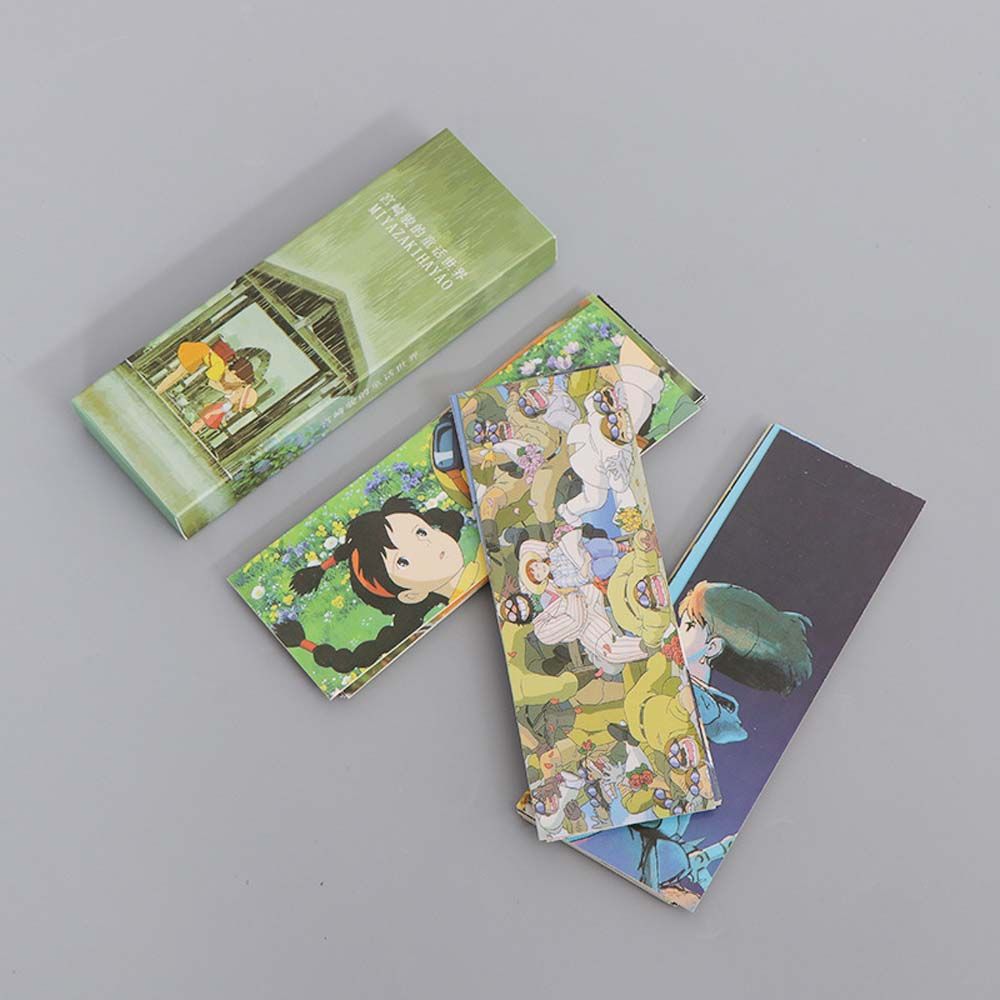 MMLUCK Cute 30 Pcs/Set Page Markers Hayao Miyazaki's Fairy Tales Van Gogh Oil Painting Stationery School Supplies Pagination Mark Animation Bookmarks Bookmark Books Marker