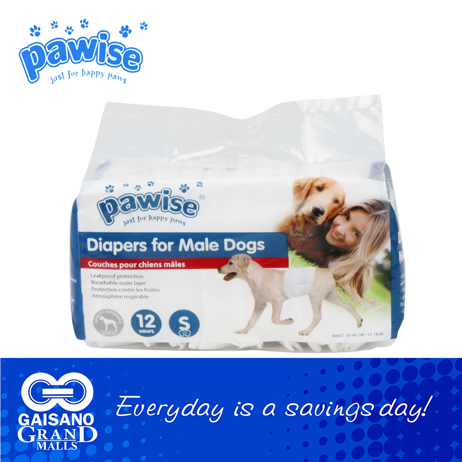 Pawise Disposable Diapers for Male Dogs, 12piece in Black Gaisano Grand Lazada PH