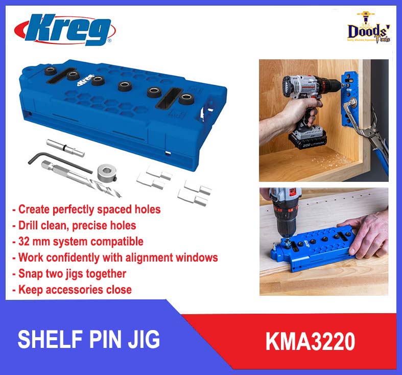 KREG SHELF PIN JIG KMA3220 TWO VARIANTS SHELF PIN JIG ONLY OR SHELF PIN