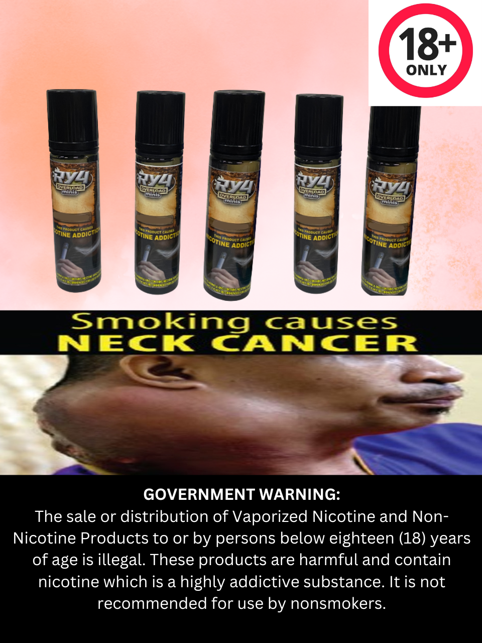 RY4 Overload Mini 65ml Vape Juice 3mg E Liquid Vaping Low Strength High