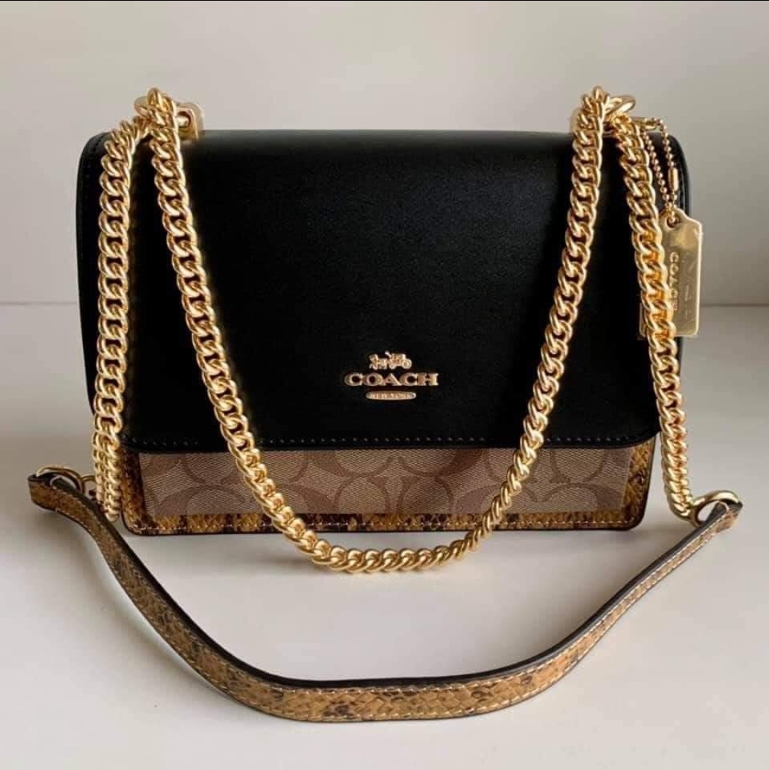 coach klare crossbody with snake embossed leather