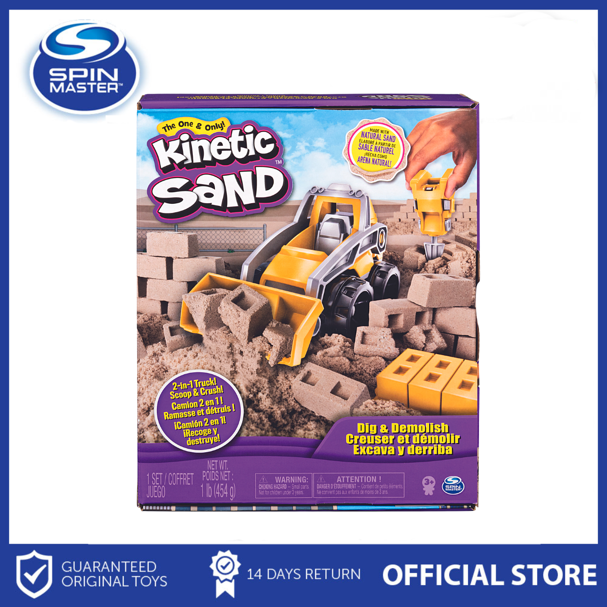 Kinetic Sand, Construction Site Folding Sandbox with Toy Truck and