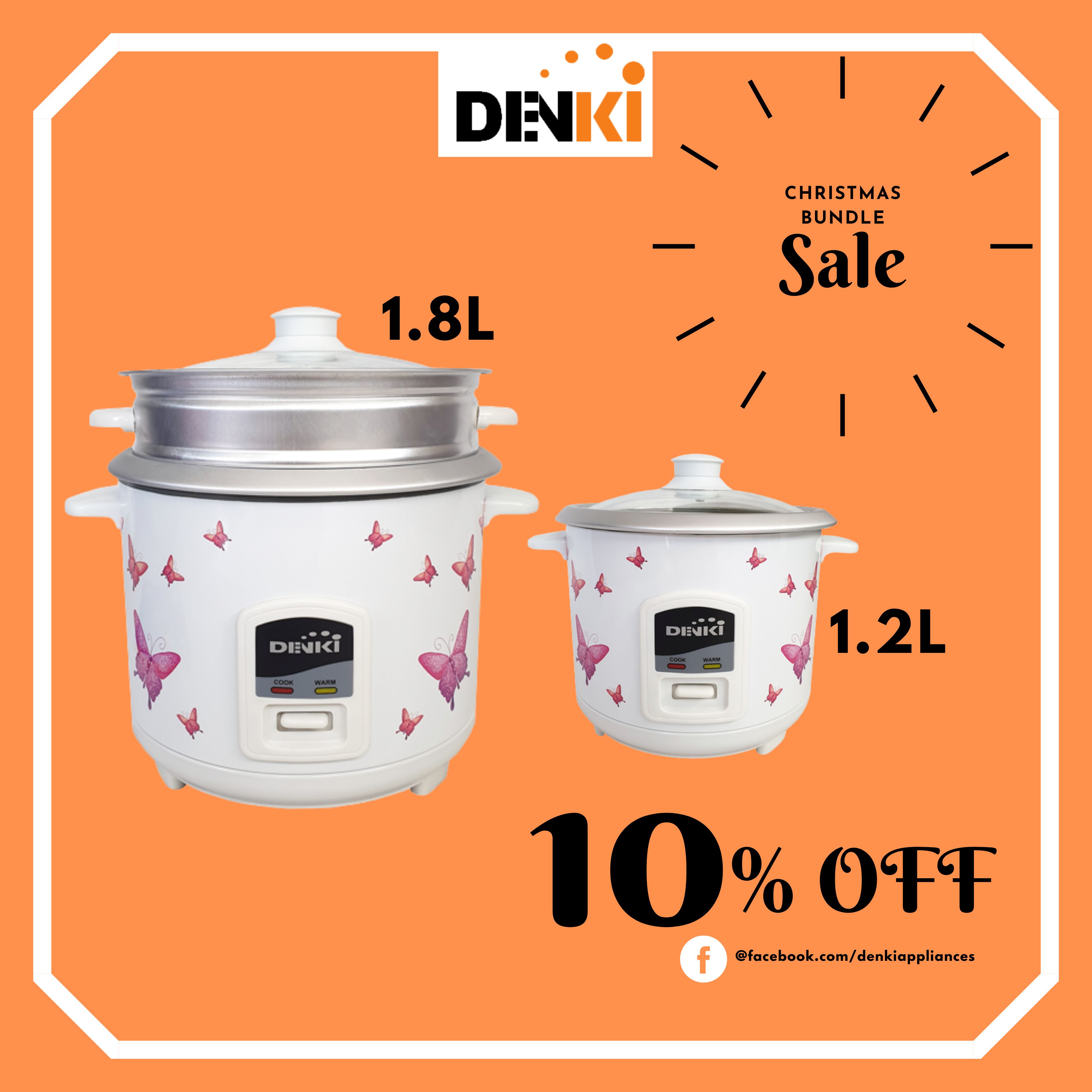DENKI DEALS RICE COOKER 1.8L + RICE COOKER 1.2L Lazada PH