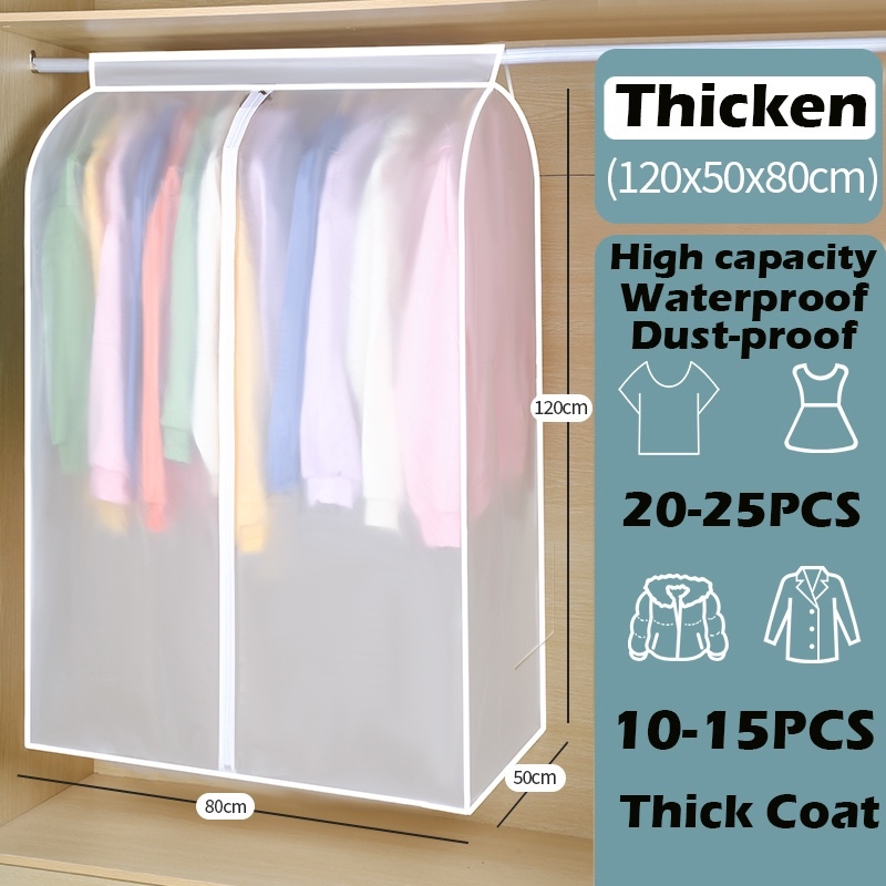 Wardrobe Clothes Storage PEVA Transparent Dust Cover Fully Enclosed Garment Suit Clothes Cover
