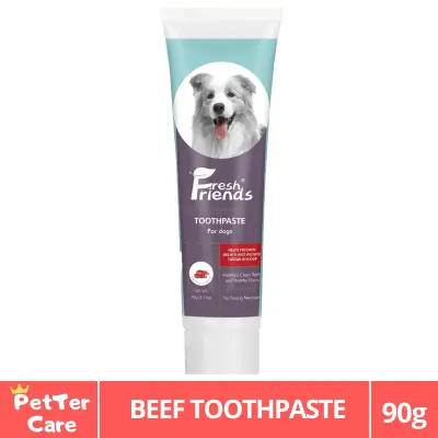 Fresh Friends Dog Toothpaste Beef Flavor 90g - with Bio Enzyme and Natural Ingredients Toothpaste for Dogs and Puppies