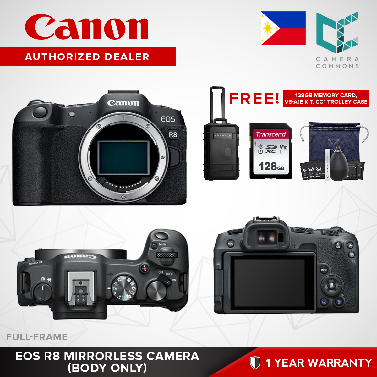 Canon EOS R8 Mirrorless Camera FullFrame CMOS Sensor with RF 2450mm f