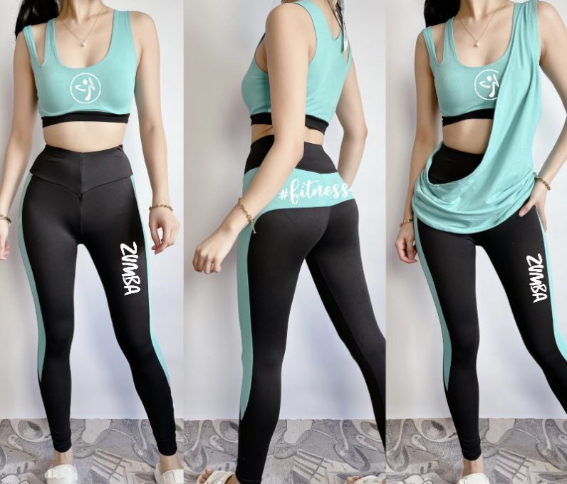 3 in 1 ZUMBA OUTFIT SANDO PANTS CROP TOP