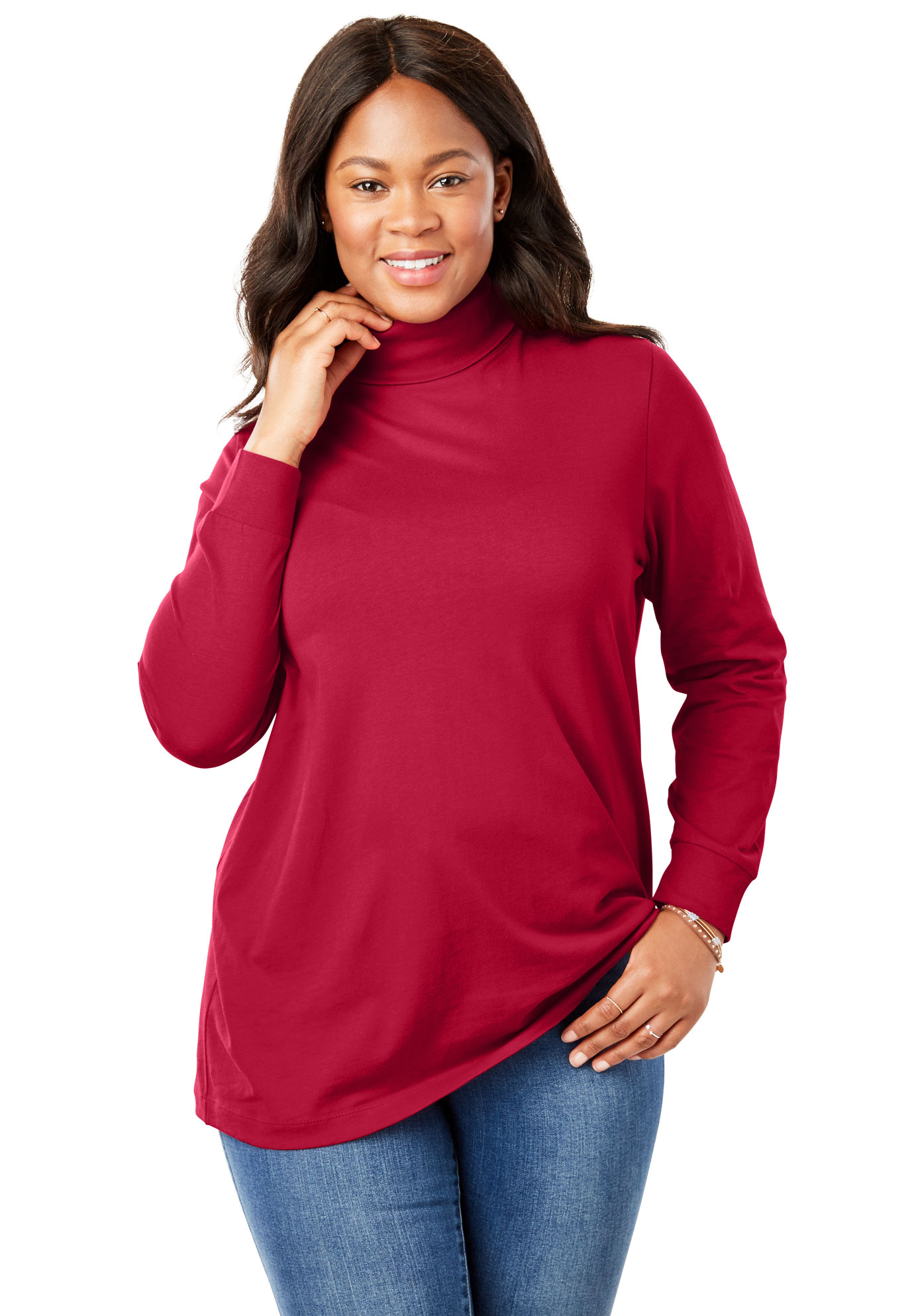 Plus size red turtleneck store sweater