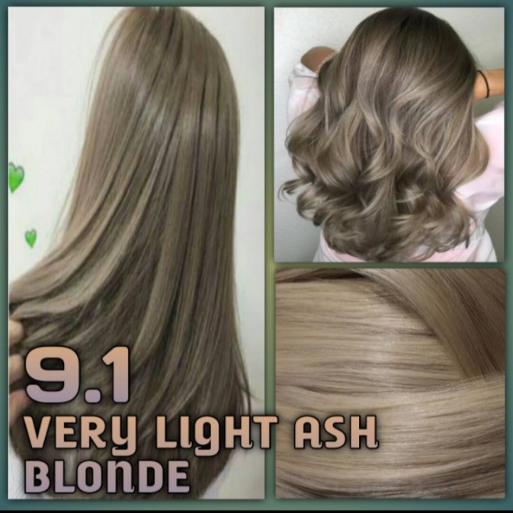 9.1 VERY LIGHT ASH BLONDE Hair color Set with Oxidizing Cream(100ML) BREMOD  | Lazada PH