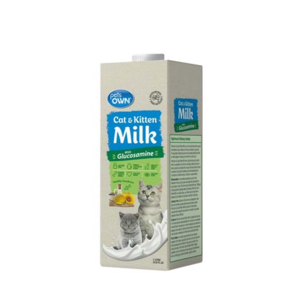 Pets Own CAT and KITTEN Milk with Glucosamine 1Liter Lactose Free Pet