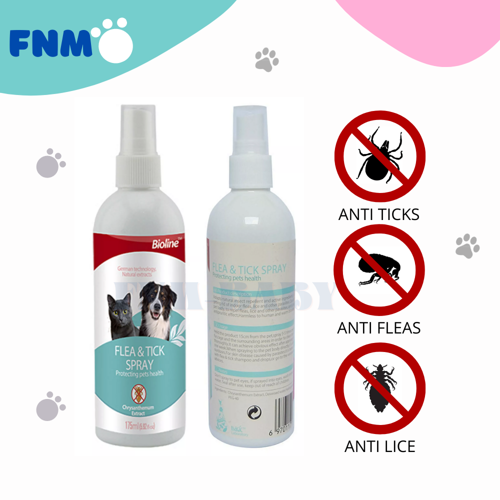 FNM Bioline Flea & Tick Spray Anti Tick and Flea Lice Spray for Dogs 175ml Lazada PH