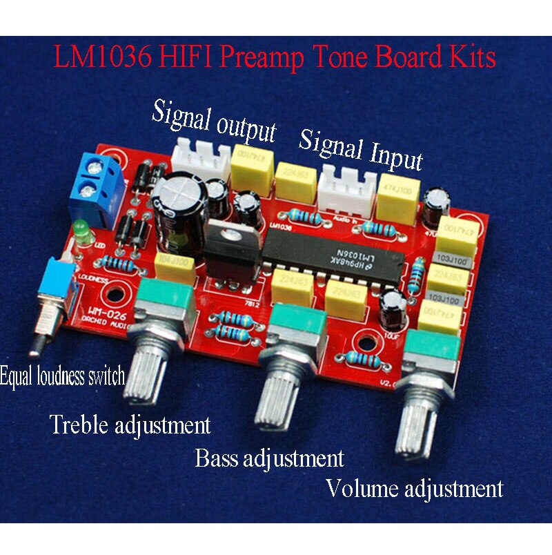 LM1036 HIFI Preamp Preamplifier Tone Board Kits With Bass Treble Volume