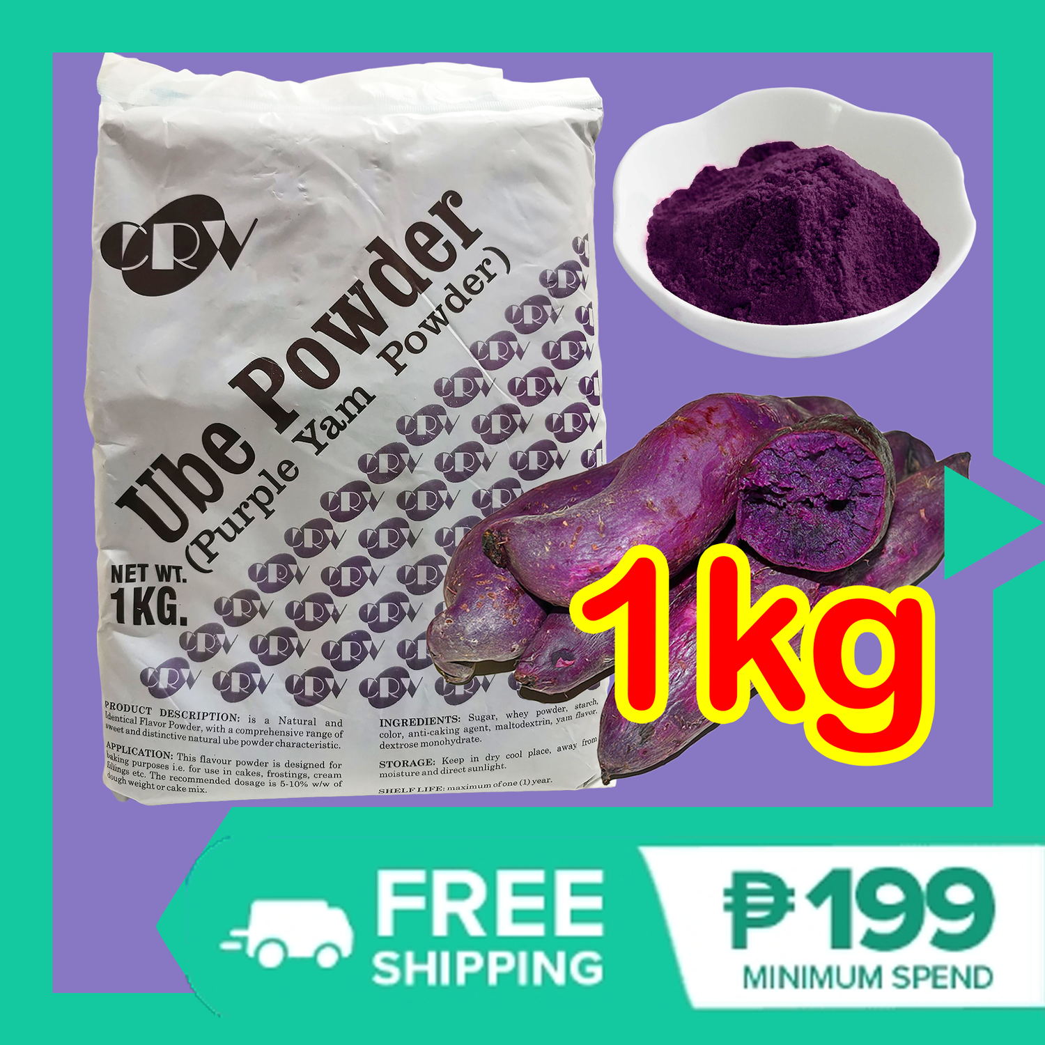 1kg CRV UBE POWDER FOR BAKING Ube Flavoring Ube Extract Ube Essence for