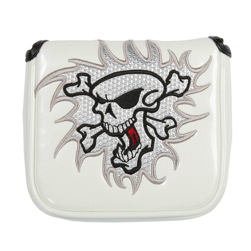 Golf Putter Cover Closure Skull PU Waterproof Large Mallet Square Headcover for Golf Putter