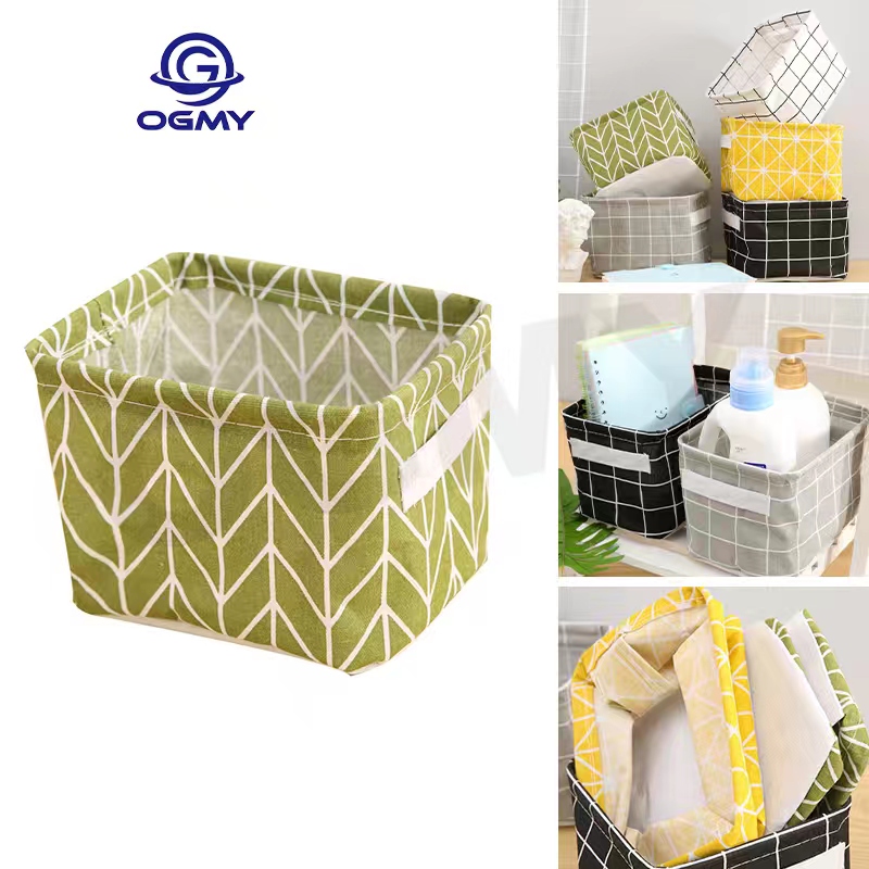 OGMY Small Foldable Fabric Storage Basket Organizer Box Bins Cubes with